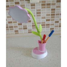 Onteknoloji E10 Imex Şarjlı LED Masa Lambası Gece Lambası Kalemlik Plastik Kablosuz -Şarj Edilebilir Pembe Masa