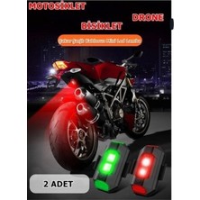 Motosiklet Drone Bisiklet Otomotiv Şarjlı Kablosuz Mini LED Lamba Çakarlı 7 Renk Flaşlı 2 Adet