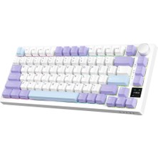 Ajazz AK820 Pro Mekanik Oyun Klavyesi,3 Modlu Tft Renkli Ekran  ve Cnc Düğmeli 81 Tuş,rgb Aydınlatma