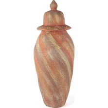 Mikasa Moor Pembe Seramik Küp Kapaklı Vazo 56cm