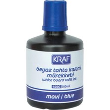 Kraf Beyaz Tahta Kalem Mürekkebi Mavi 100Ml (450G)