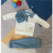 Lion Kids Erkek 12-18 Ay Waffle Kumaş Püskül Şapkalı Erkek Takım