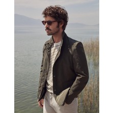 Dufy Yeşil Erkek Regular Fit Düz Düğmeli Dik Yaka Mont - 96304