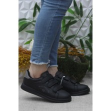 Fort Row Milena Siyah Füme Rahat Hafif Sneaker Çırtlı Spor Ayakkabı
