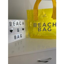 Louis Valentina LV-BB0001 Beach Bag Sarı Plaj Çantası Şeffaf Pvc