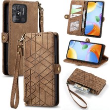 GX Boutique Xiaomi Redmi 10C Deri Kılıf Için Flip Case Darbeye Basit Iş (Yurt Dışından)