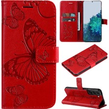 GX Boutique Samsung Galaxy S22 Artı Pu Deri Flip Kickstand Darbeye ile (Yurt Dışından)