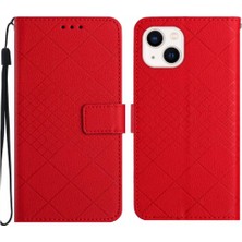 GX Boutique El Kayışı Elmas Kabartmalı Cüzdan Pu Deri ile IPhone 15 Için Flip Case (Yurt Dışından)