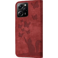 GX Boutique Xiaomi Redmi Için Not 12 Pro 5g Kabartmalı Kelebek Kedi Tutucu Kapak (Yurt Dışından)