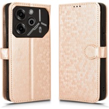 GX Boutique Tecno Pova 6 Pro Manyetik Toka Geometrik Desen Deri Cüzdan Için Kılıf (Yurt Dışından)