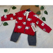 Lion Kids Unisex 18 Ay Panda Baskılı Mevsimlik Ceketli Takım
