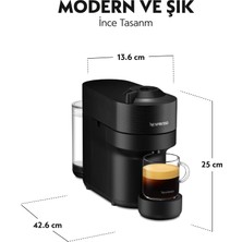 Nespresso Vertuo Pop Siyah Kahve Makinesi ve Süt Köpürtücü Aksesuar