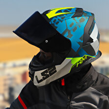 Ls2 Storm 2 Sprınter Mat Siyah-Gri-Cobalt Kask