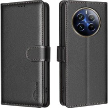 MY Boutique1 Realme 12 Pro 5g Için Flip Case Cüzdan Rfıd Engelleme Pu Deri Kart Tutucu (Yurt Dışından)