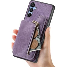 MY Boutique1 Samsung Galaxy A15 5g Için Kılıf Katlanabilir Arka Kapak Vintage Fermuar Cüzdan (Yurt Dışından)