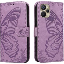 MY Boutique1 Kredi Kartı Yuvası ile Realme V20 Için Flip Case Kabartmalı Kelebek El (Yurt Dışından)