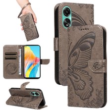 MY Boutique1 Kredi Kartı Yuvası Kabartmalı Kelebek El ile Oppo A78 4g Için Flip Case (Yurt Dışından)