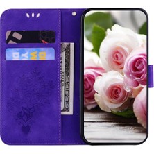 MY Boutique1 Huawei Nova 12 Kart Yuvaları Için Kılıf Kickstand Kabartma Gül Çiçekler Cüzdan Pu (Yurt Dışından)