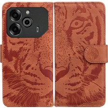 MY Boutique1 Tecno Pova 6 Pro 5g Deri Cüzdan Kabartmalı Sevimli Kaplan Için Flip Case (Yurt Dışından)