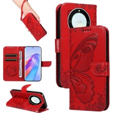 MY Boutique1 Onur X9A Ayrılabilir El Kayışı ile Kabartmalı Kelebek Yüksek Flip Case (Yurt Dışından)