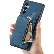 MY Boutique1 Samsung Galaxy A15 5g Için Kılıf Katlanabilir Arka Kapak Vintage Fermuar Cüzdan (Yurt Dışından)