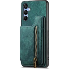 MY Boutique1 Samsung Galaxy A15 5g Için Kılıf Katlanabilir Arka Kapak Vintage Fermuar Cüzdan (Yurt Dışından)