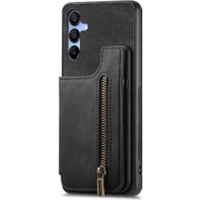 MY Boutique1 Samsung Galaxy A15 5g Için Kılıf Katlanabilir Arka Kapak Vintage Fermuar Cüzdan (Yurt Dışından)