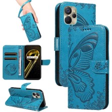 MY Boutique1 Kredi Kartı Yuvası ile Realme V20 Için Flip Case Kabartmalı Kelebek El (Yurt Dışından)