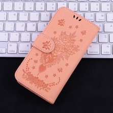 MY Boutique1 Huawei Nova 12 Kart Yuvaları Için Kılıf Kickstand Kabartma Gül Çiçekler Cüzdan Pu (Yurt Dışından)