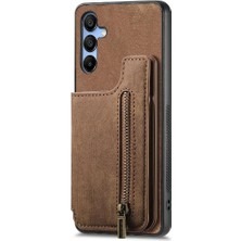 MY Boutique1 Samsung Galaxy A15 5g Için Kılıf Katlanabilir Arka Kapak Vintage Fermuar Cüzdan (Yurt Dışından)