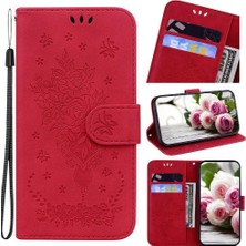 MY Boutique1 Infinix Not Için Kılıf 40 4g Kabartma Gül Çiçekler Kart Yuvaları Flip Pu Deri (Yurt Dışından)