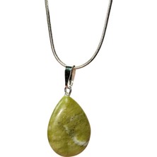 Royaleks Akuamarin Doğal Taşı Zincirli El Yapımı Kolye Uç: 3 cm Zincir: 20 cm Kutulu