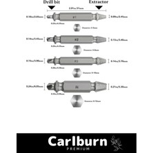 Premium 4 Başlıklı Paslanmaz Çelik Hasarlı Bozuk Vida Çıkarıcı Hasar Görmüş Vida Sökme Seti