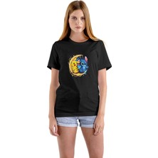 Texclusive Pokemon Pikachu And Stic Çocuk Tişört Siyah Unisex