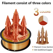 Kingroon Pla Silk Üçlü Renk Filament - Altın Gümüş Bakır -1.75MM - 1kg