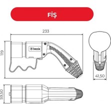 Bemis Elektrikli Araç Şarj Kablosu Priz + Fiş Seti - 5m Trifaze 32A Kablolu Şarj Seti