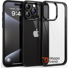 Deppo Trend iPhone 15 Pro Max Uyumlu Kılıf Kamera Çevresi Metal Sararmaya Karşı Dayanıklı Koruyucu Silikon Kapak