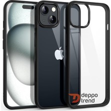 Deppo Trend iPhone 15 Uyumlu Kılıf Kamera Çevresi Metal Sararmaya Karşı Dayanıklı Koruyucu Silikon Kapak