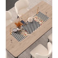 Menesa Home Vintage Model Pembe Gül Desenli Dekoratif Dijital Baskılı Runner