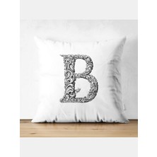 Özcan Tasarım B Harfi Kırlent Kılıfı - B Harfli Yastık Kılıfı