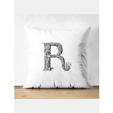 Özcan Tasarım R Harfi Kırlent Kılıfı - R Harfli Yastık Kılıfı