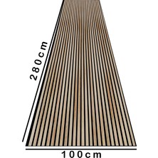 Detay Poliüretan Mdf Ahşap Akustik Duvar Paneli 100 x 280 cm ( Natural Meşe )