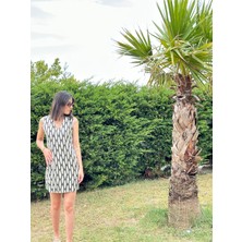 Fashion Hayal Jakar Kumaş Desenli Elbise