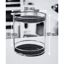 2 Katlı Oval Sunumluk Düzenleyici Organizer Siyah