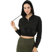 Scorp Alice Crop Kapüşonlu Kadın Sweatshirt Siyah