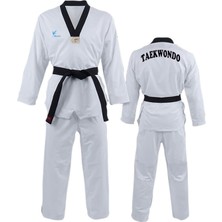 Bluu Siyah Yaka Taekwondo Elbisesi Dobok Tekvando Elbisesi
