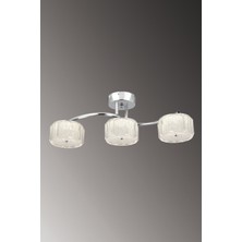 ESSLİGHT MERCAN 3 LÜ SIRALI LED AVİZE ŞEKER CAMLI 3 RENK IŞIK MODLU (BEYAZ SARI GÜN IŞIĞI) SALON OTURMA ODASI YATAK ODASI