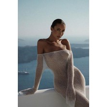 BMD Alena Örme Uzun Plaj Elbisesi