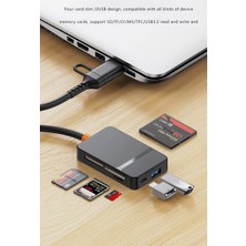 Foxyn ADS-316 Usb-C + USB 8 Port Ms Cf Tf/sd Dhc Sdxc Kamera Kart Tak Çalıştır Kart Okuyucu