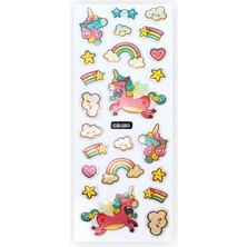 BP Tattoo Gökkuşağı Unicorn Renkli Çocuk Sticker Etiket Çıkartmaları